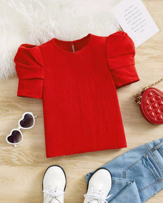 Blusa roja manga princesa, Cod 1006