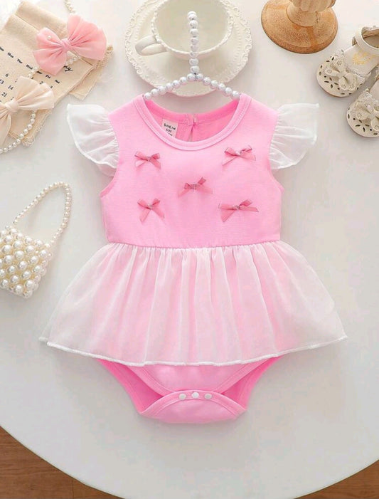 Vestibody Rosa, tul, moñitos