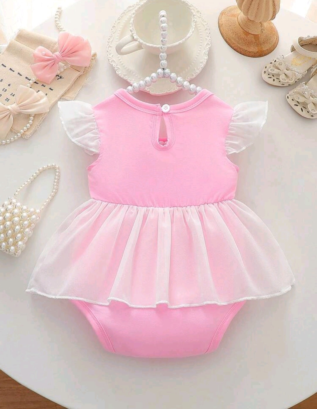 Vestibody Rosa, tul, moñitos
