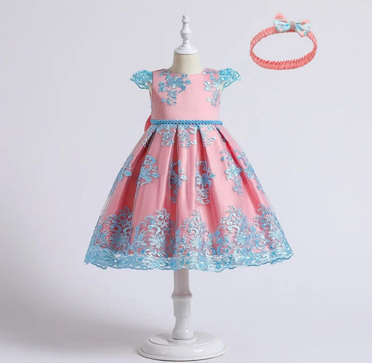 Vestido Rosa con celeste, sirenita 1687