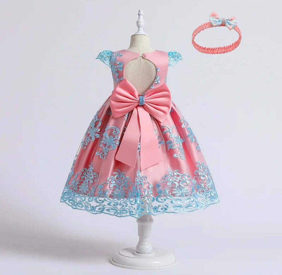 Vestido Rosa con celeste, sirenita 1687