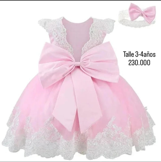Vestido Rosa, perlitas