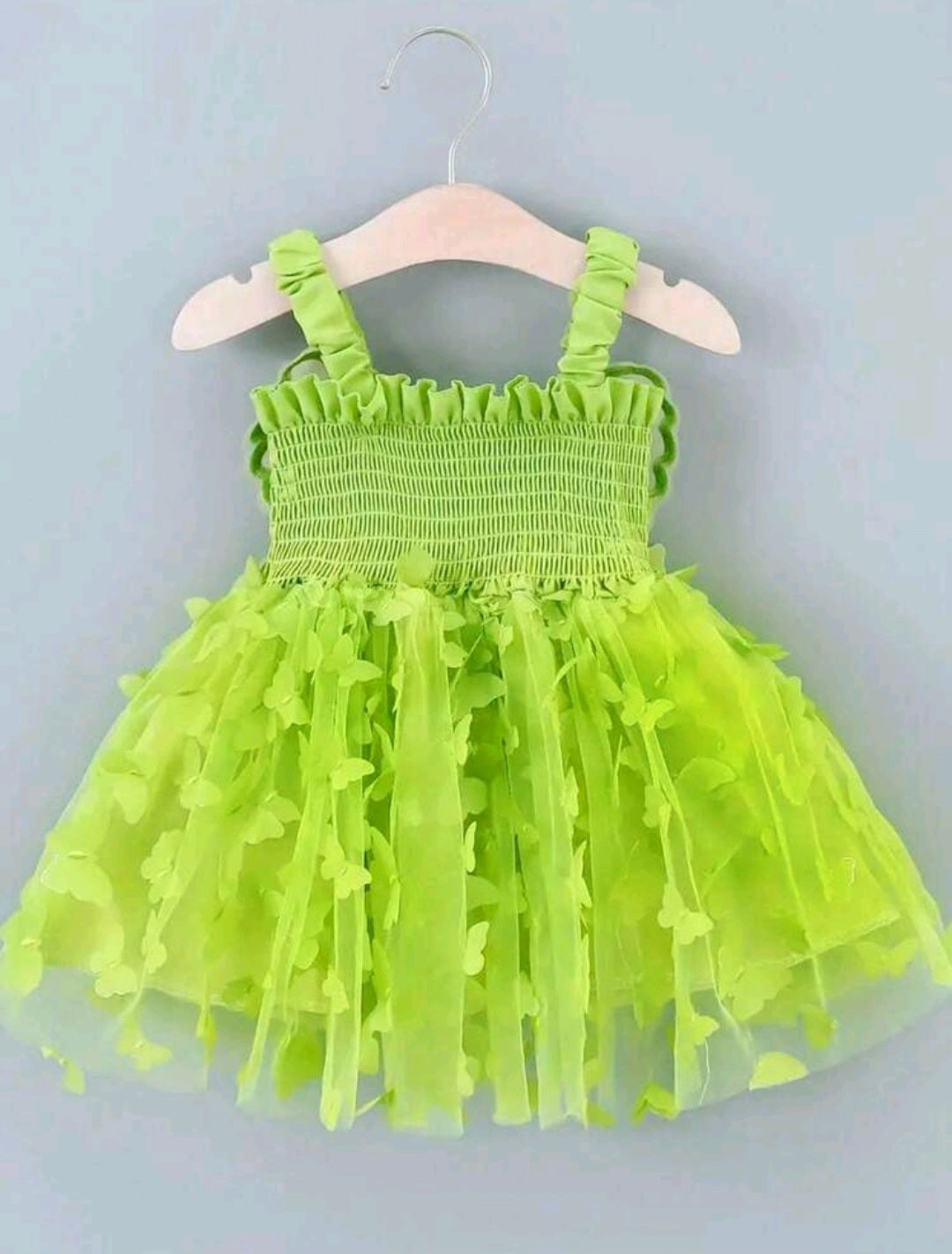 Vestido Verde, mariposas, tinkerbell💚1738