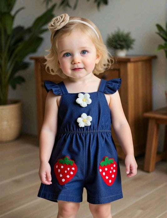 Jardinera frutilla, overol, jeans