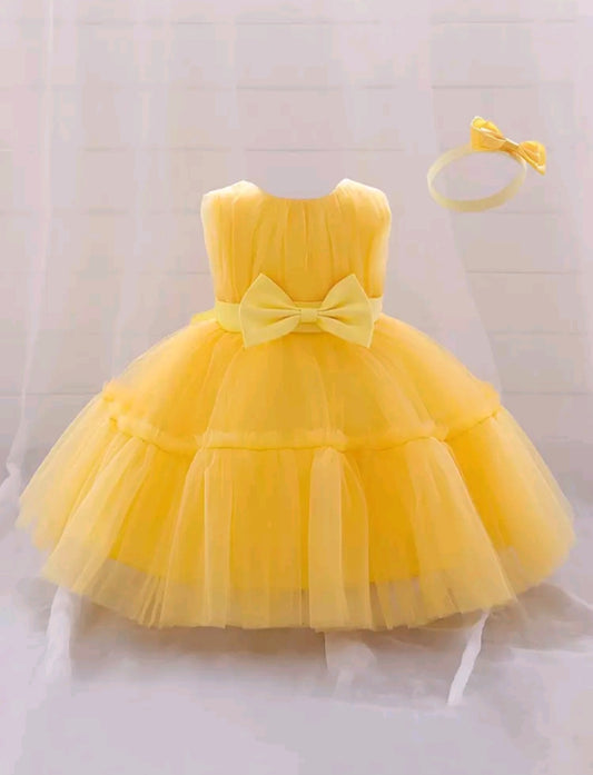 Vestido Amarillo más vincha, abejita 🐝💛 Cod. 1011