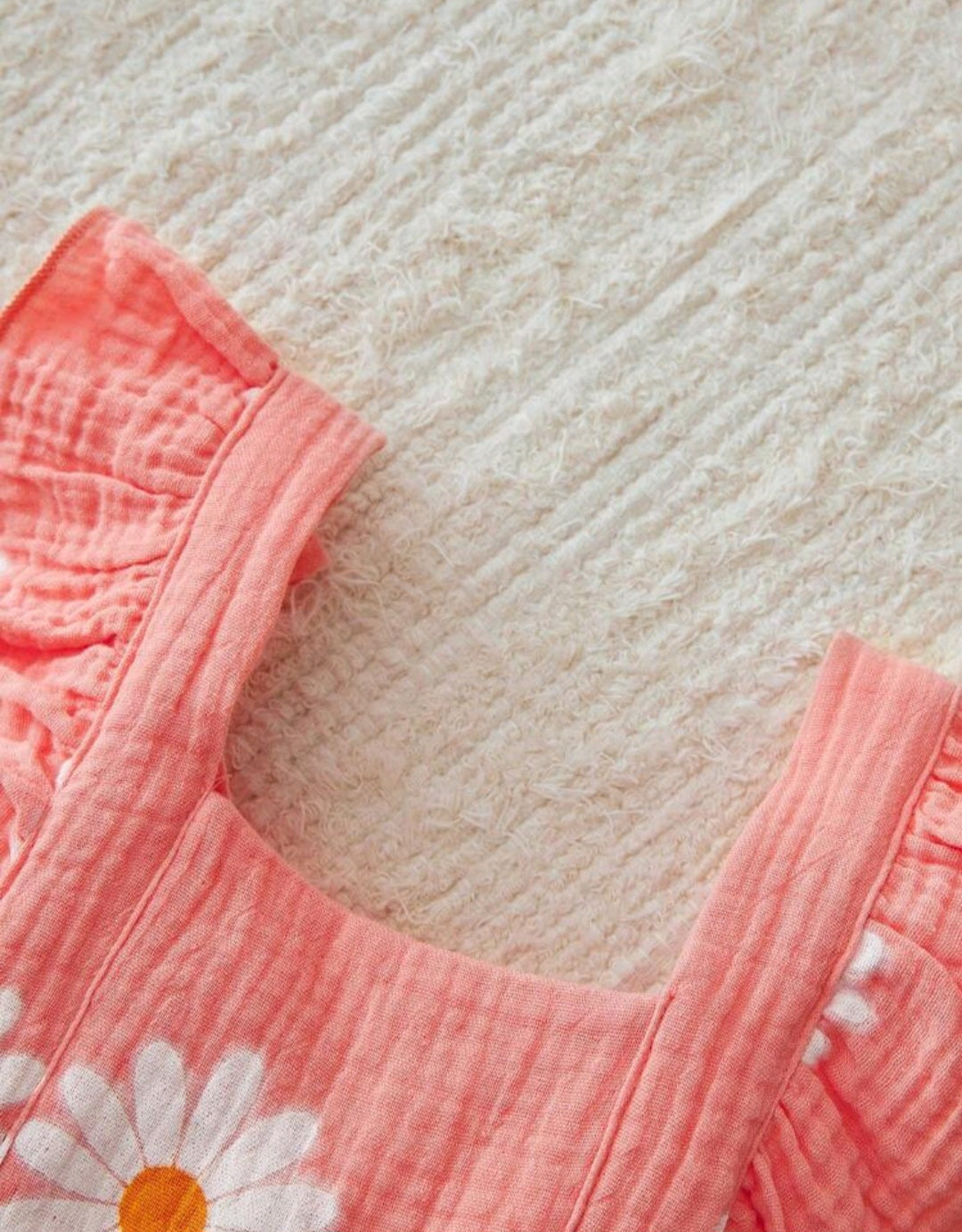 Conjunto Body más vincha, margaritas, rosa, 1026