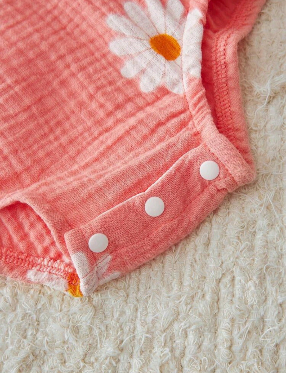 Conjunto Body más vincha, margaritas, rosa, 1026