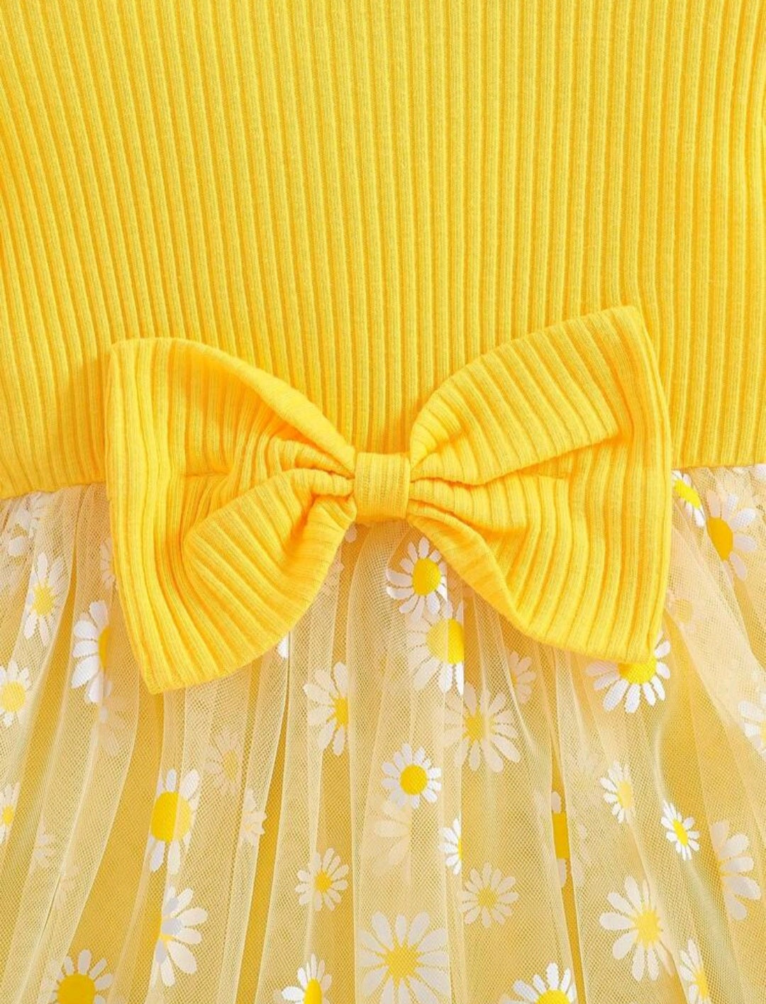 Vestido Amarillo de margaritas más vincha🌼 abejita🐝1075