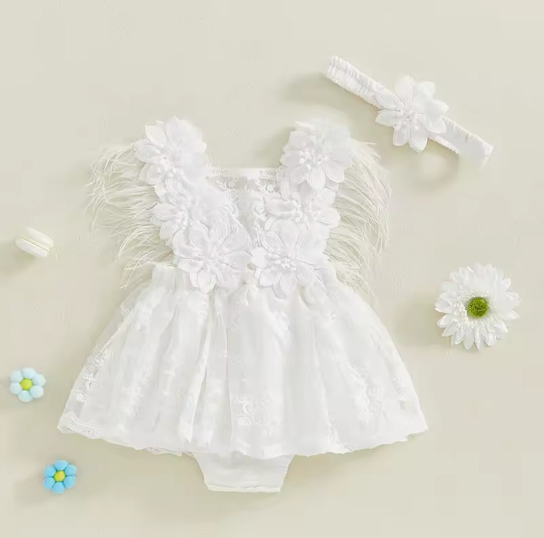 Vestibody blanco con pluma 12-18meses🕊️🤍 1174