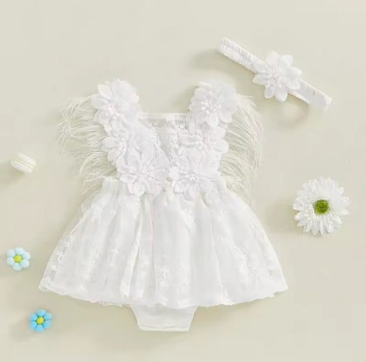 Vestibody blanco con pluma 12-18meses🕊️🤍 1174