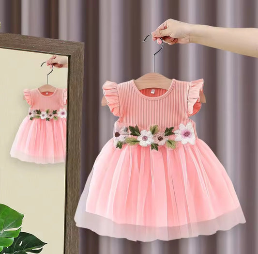 Vestido Rosa flores, bosque encantado🌸1183