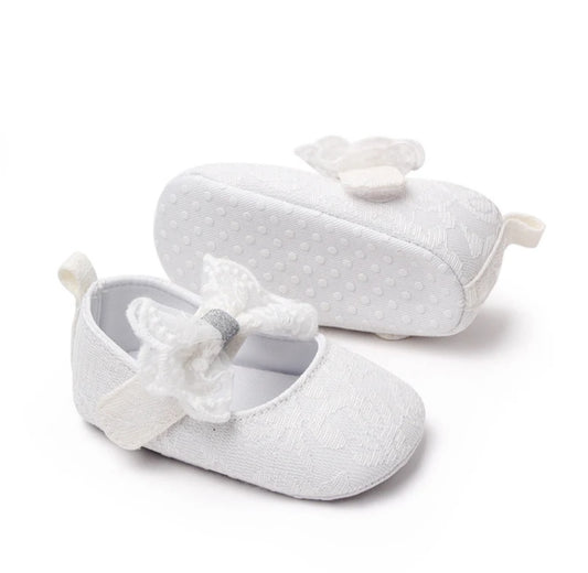Zapatito blanco,Bautismo para bebés pequeños, sin plantilla🤍 1217