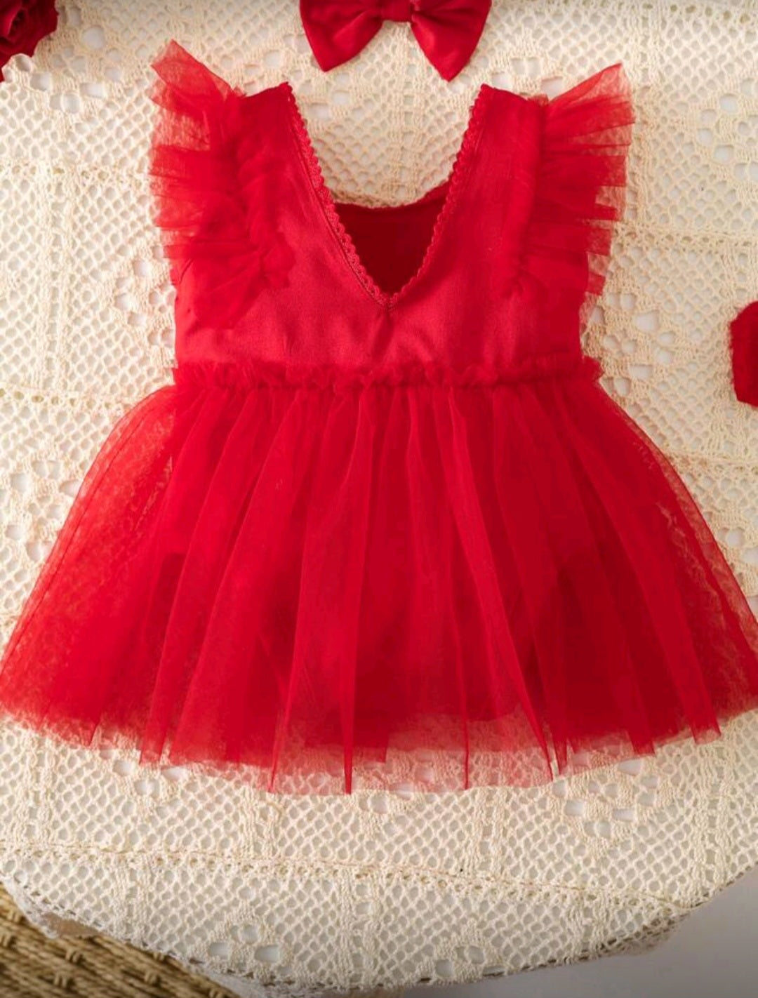Vestibody rojo más vincha🧑‍🎄🍒1322