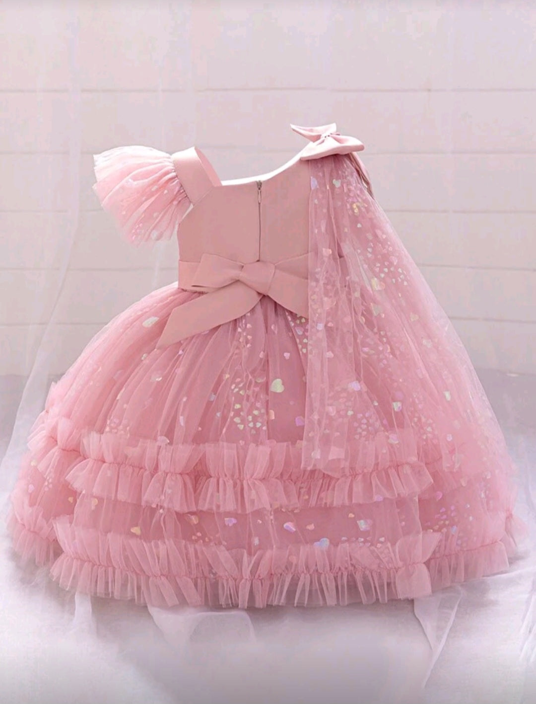 Vestido brilloso rosa vieja🎀👑 1460