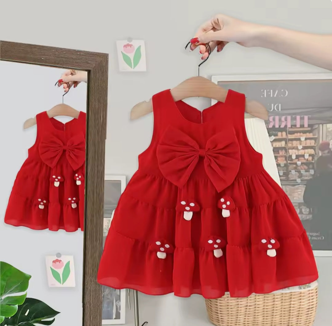 Vestido rojo honguitos❤️✨1502