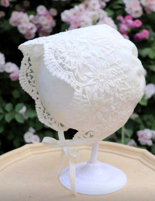 Gorro para Bautismo😇🤍1696