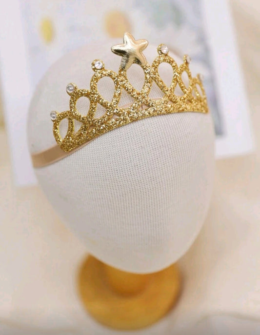 Corona tipo vincha dorado👑🌟1556