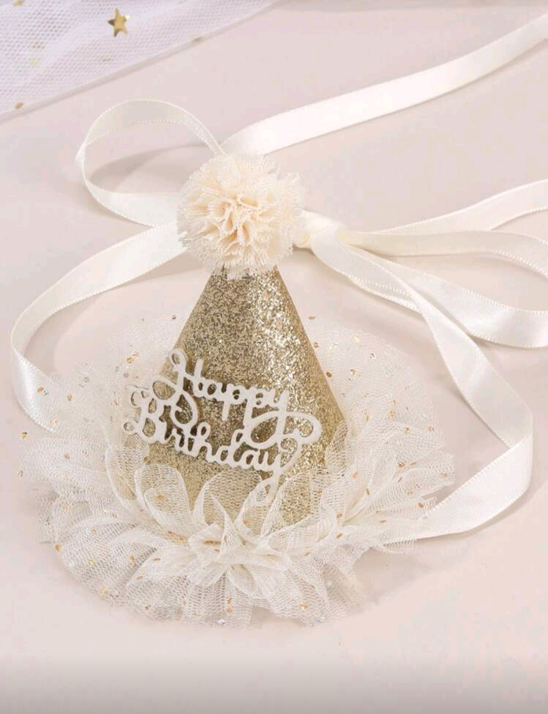 Accesorios, Tocado dorado cumpleaños🌟1558