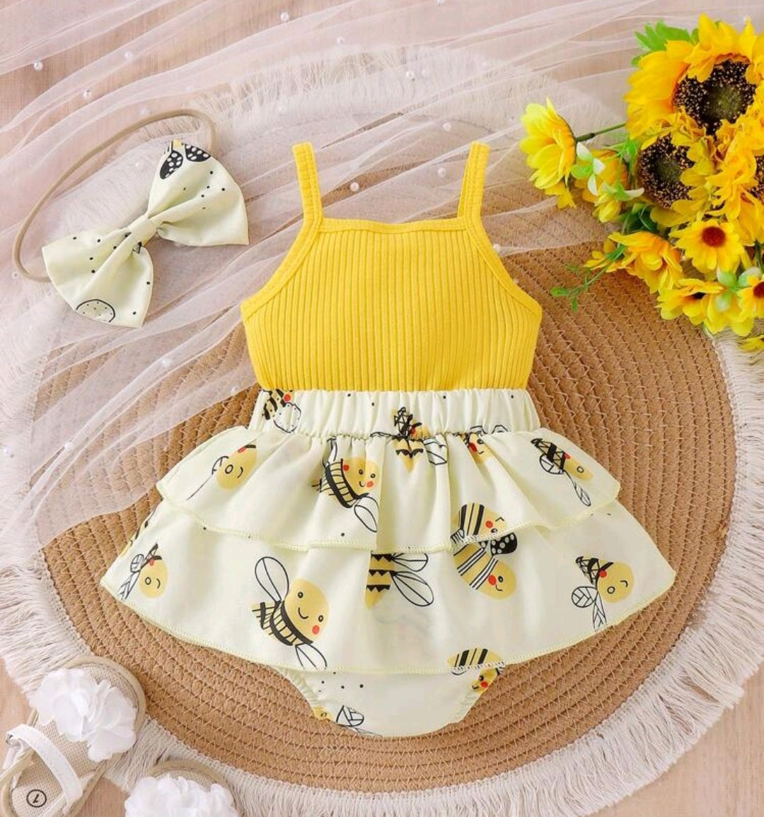 Vestibody más vincha, abejita, amarillo 💛🐝🌼1577