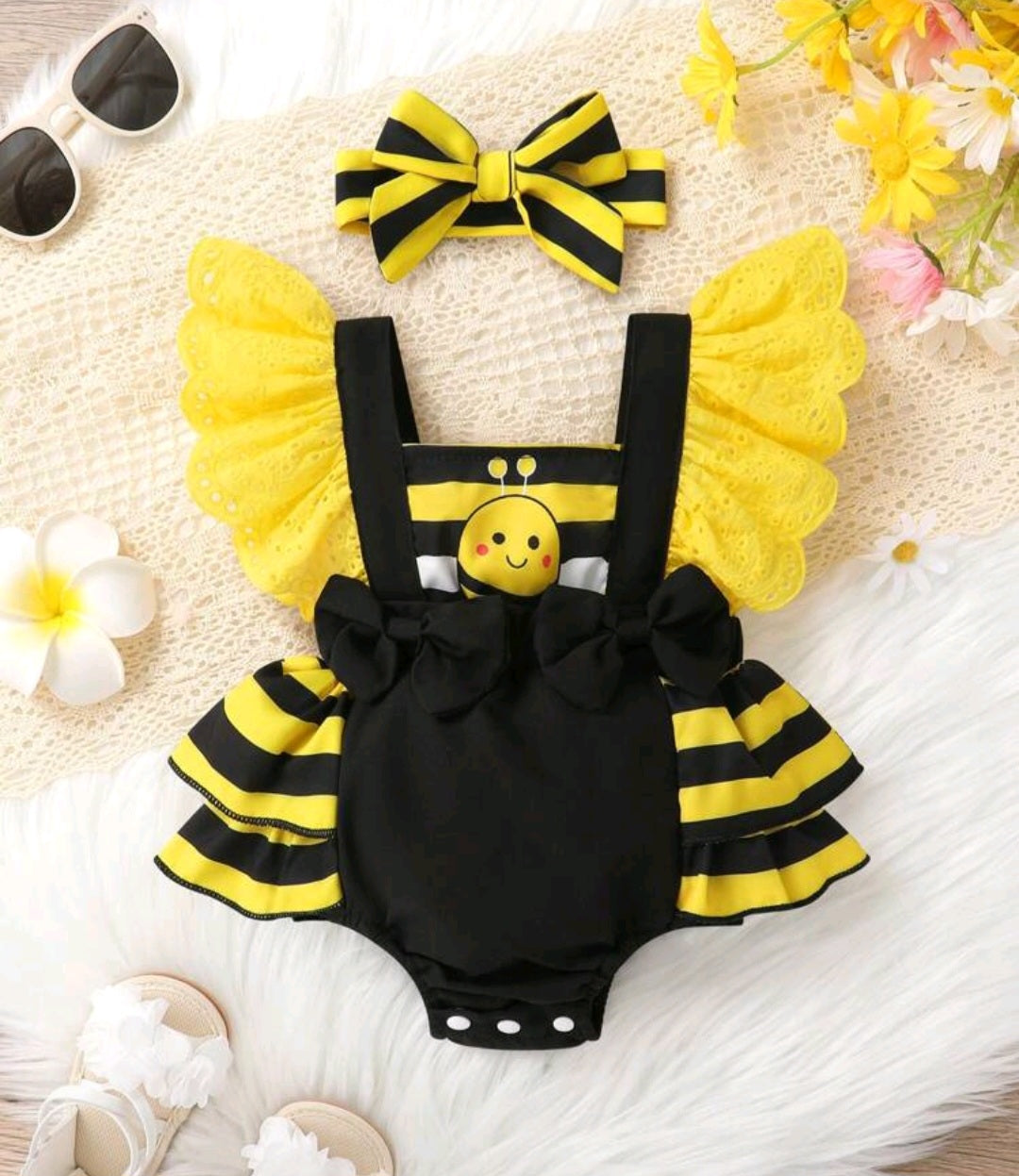 Vestibody más vincha de abejita, amarillo 💛🌼☀️🐝1580
