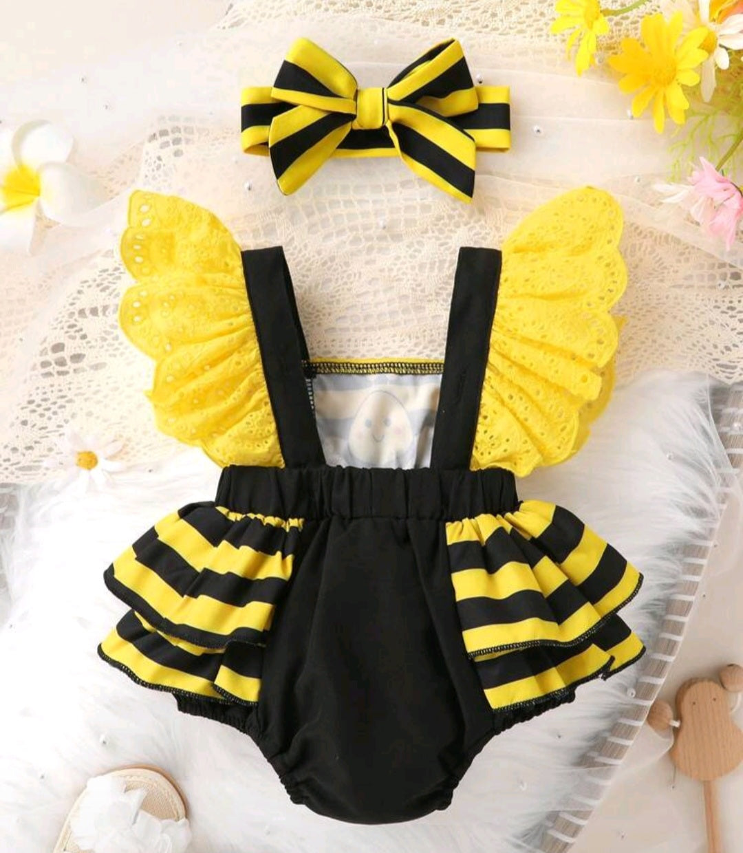 Vestibody más vincha de abejita, amarillo 💛🌼☀️🐝1580
