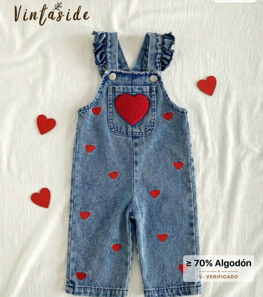 Jardinerita de Jeans con corazones ❤️♥️❣️1596