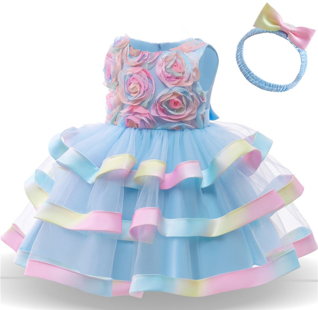 Vestido celeste, colorido, sirena, Arcoíris, fondo de mar 🩵 1700