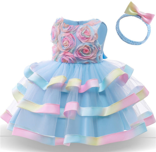 Vestido celeste, colorido, sirena, Arcoíris, fondo de mar 🩵 1700