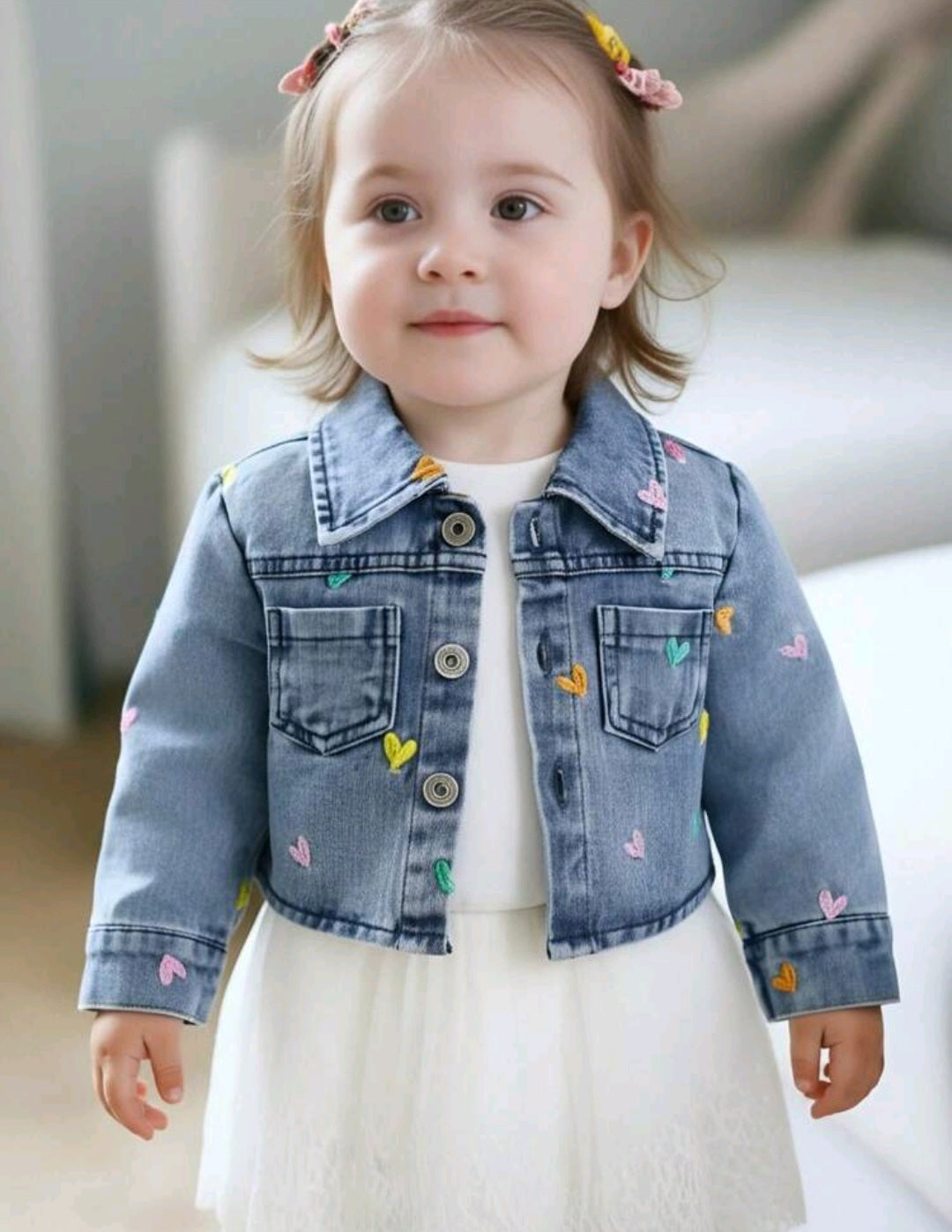 Camperita de Jeans diseño corazones🩷2599