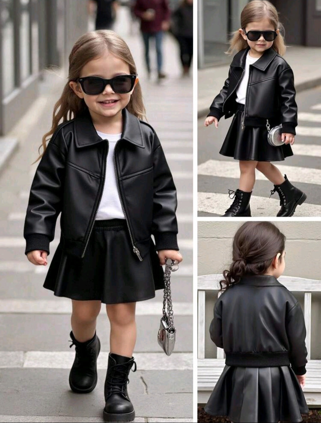 Camperita de cuerina negro🖤 2568