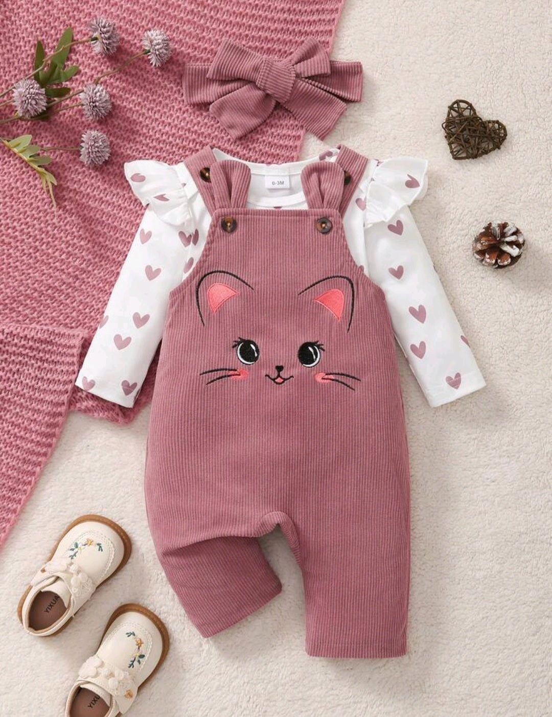 Mono, Jardinera, conjunto pcs 0-18meses 🎀 2605