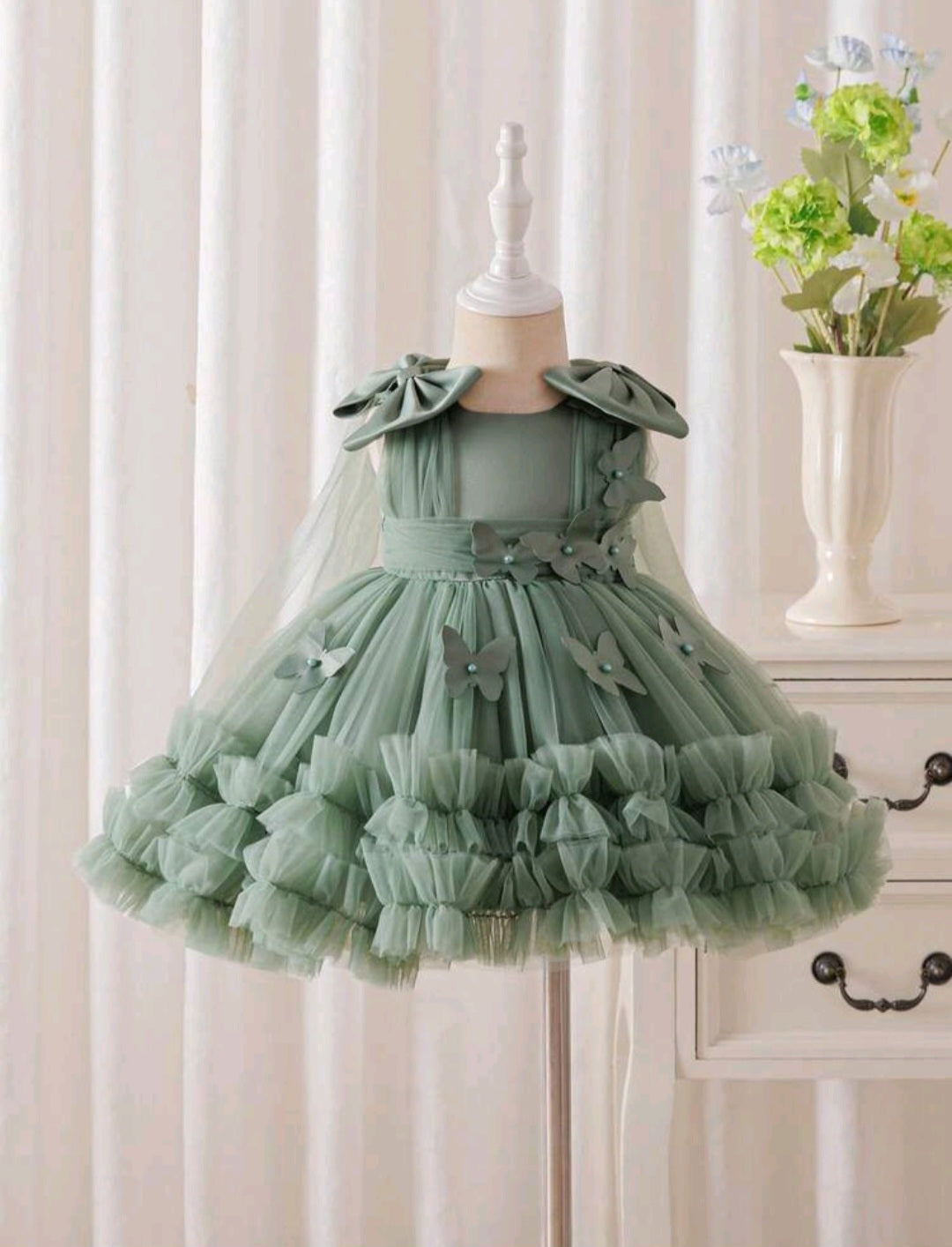 Vestido Verde mariposas🍀2630