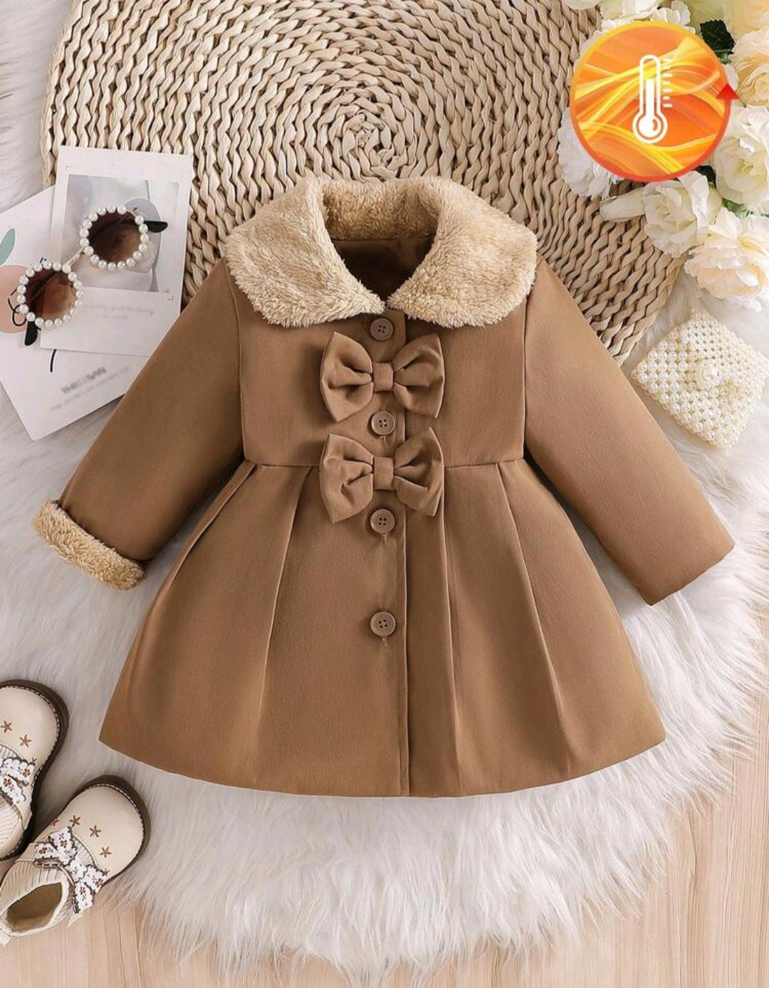 Abrigo, tapado, Camperita frizada marrón🍂 inv 2632
