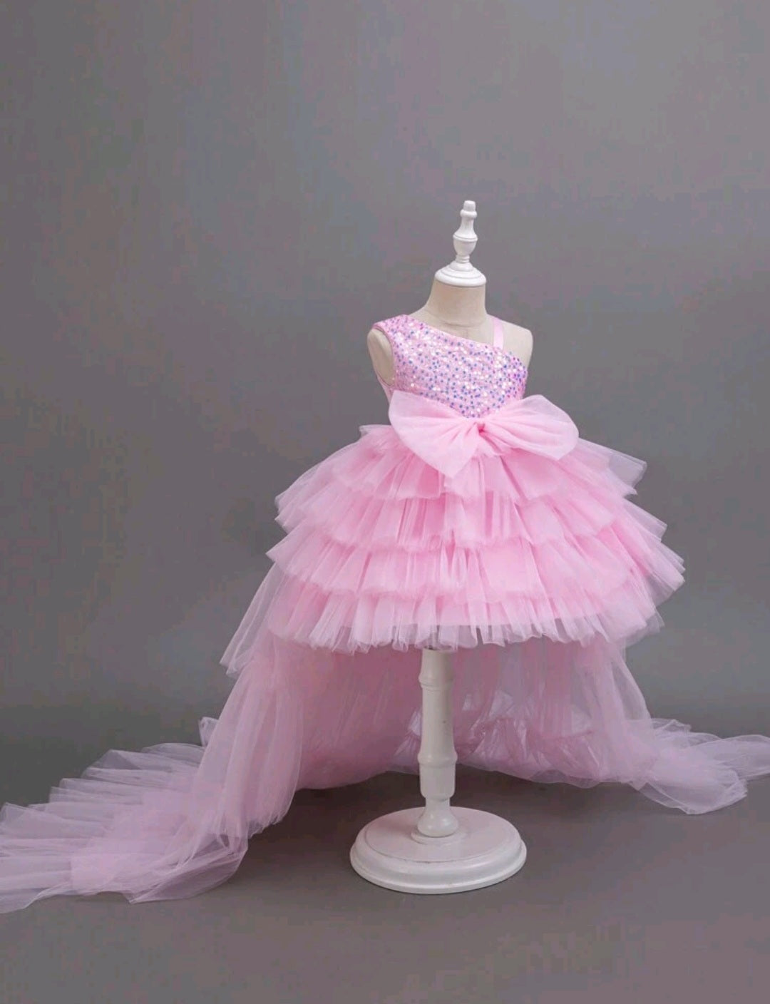 Vestido Rosa, Elegante, Cola Larga 🌸✨1417