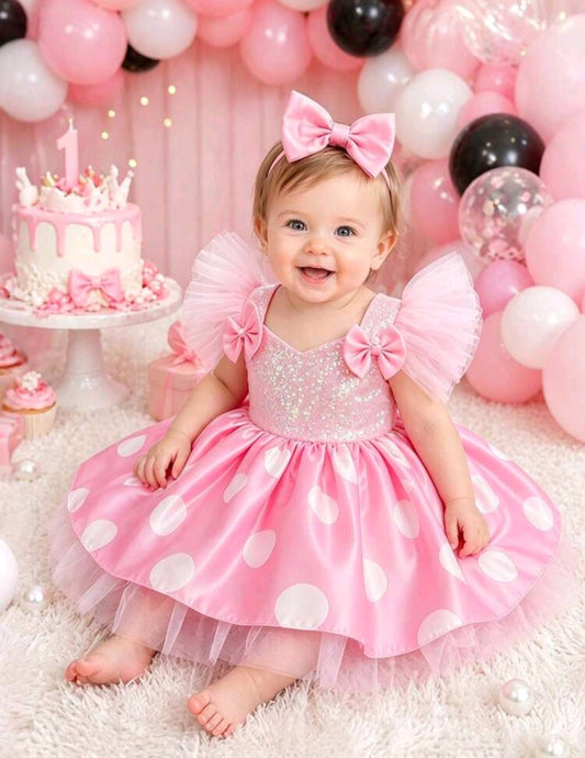 Vestido Rosa Minnie🎀3381
