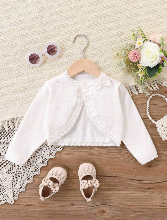 Bolero blanco,abrigo de hilo, bautismo🤍🤍1225