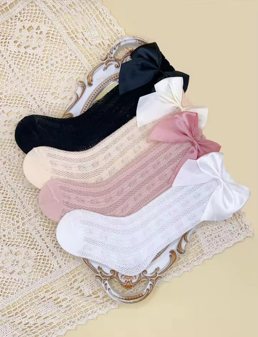 Media bucanera sin talón, detalle moñito🎀🎀1223