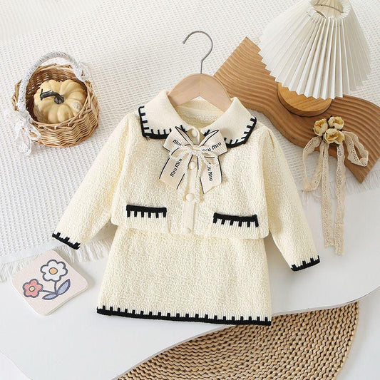 Conjunto 2 piezas, Blusa más pollera, beige 💛✨2659