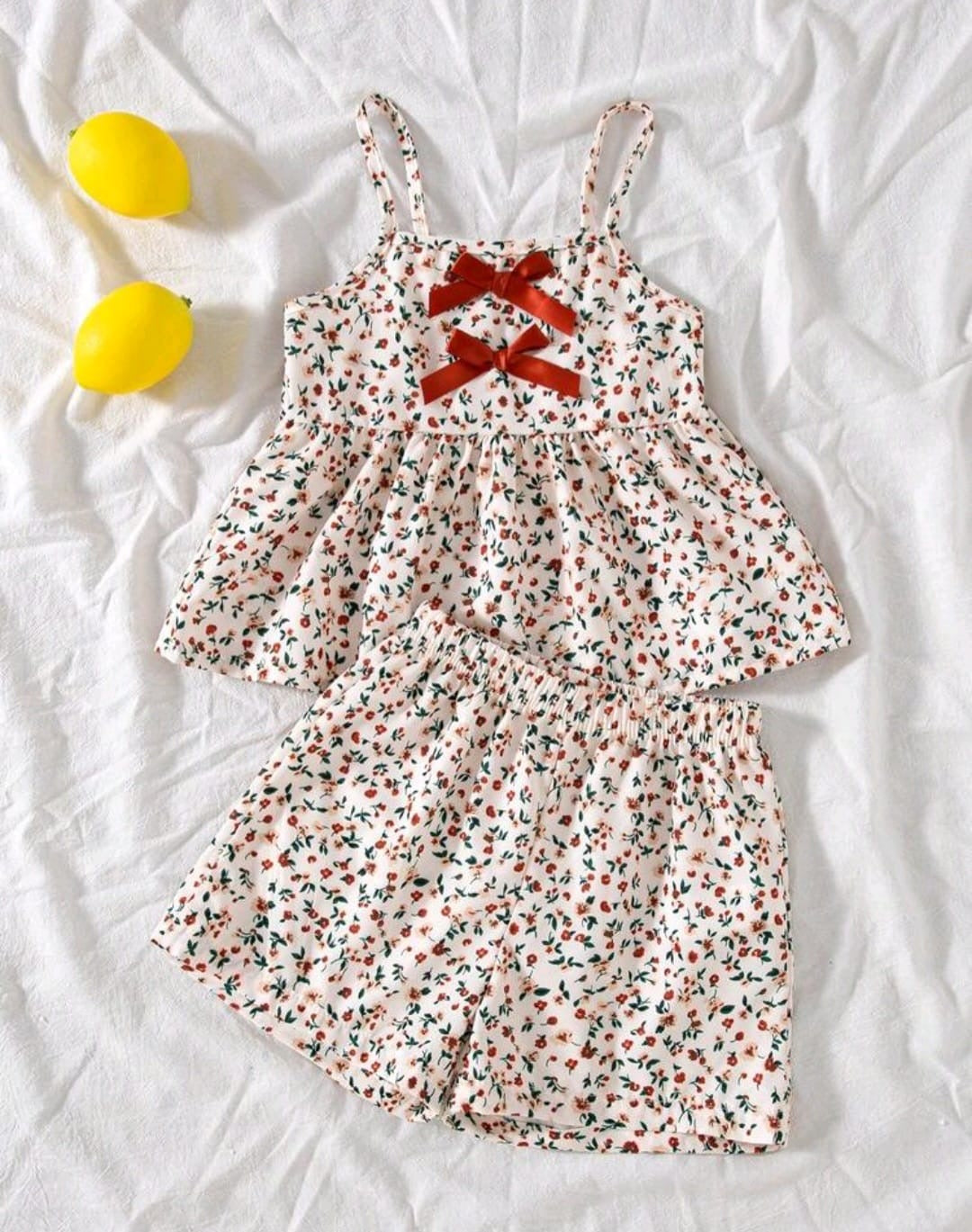 Conjunto 2 piezas, Casual, Floreado, moñitos♥️🌸3375