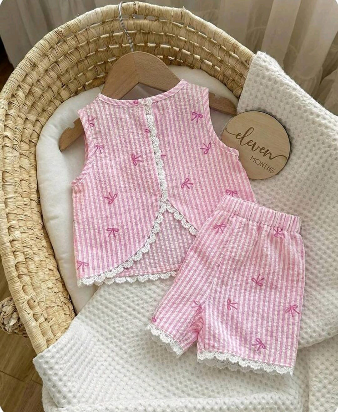 Conjunto 2 piezas, rosa, moños🎀💗3390