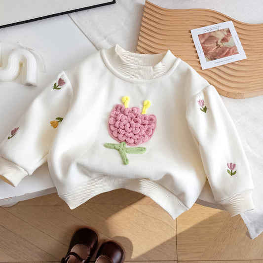 Suéter beige claro, detalle tulipan💐✨2657