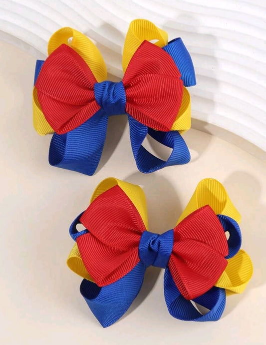 Hebillas, hebillita roja, azul y amarillo, Blanca Nieves, moño, moñitos 3437 💙💛❤️