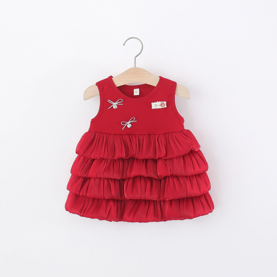 Vestido rojo con bolados hello kitty ❤️  3684